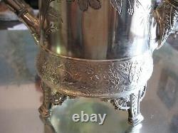 Superior Antique Meriden Silver Plate Extreme Ornate Tea Pot