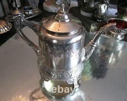 Superior Antique Meriden Silver Plate Extreme Ornate Tea Pot