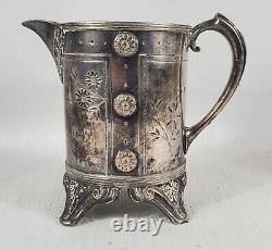 Tea Coffee Service Aesthetic Movement S Plate Floral Decor 1915 pattern 4 pcs