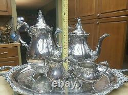 Tea/Coffee Service, Wallace Silverplate, Baroque 5 Piece Best Pattern Collector