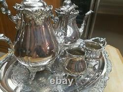 Tea/Coffee Service, Wallace Silverplate, Baroque 5 Piece Best Pattern Collector