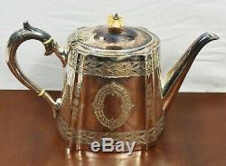 Tea & Coffee Set Silver Plated 1890s Georgian Style