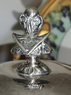 Tea Pot Set Figural Egyptian Revival 3 Pcs Triple Silver Plate Set by Manhattan