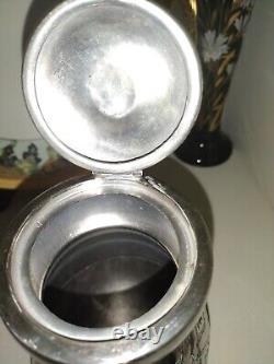 Tea Pot Set Figural Egyptian Revival 3 Pcs Triple Silver Plate Set by Manhattan
