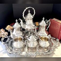 Tea Set Coffee Service Vintage Towle Silver Plated Tilting Tea Pot 7 Pc Set