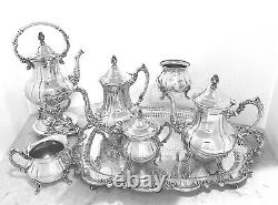 Tea Set Coffee Service Vintage Towle Silver Plated Tilting Tea Pot 7 Pc Set