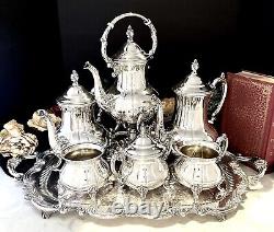 Tea Set Coffee Service Vintage Towle Silver Plated Tilting Tea Pot 7 Pc Set