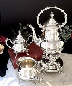 Tea Set Coffee Service Vintage Towle Silver Plated Tilting Tea Pot 7 Pc Set