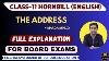 The Address By Marga Minco Full Explanation Class 11 Hornbill English Cbse Mbose