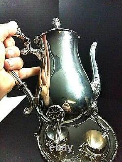 The International Silver Company Vintage Coffee Tea Pot & Seving Plate Set
