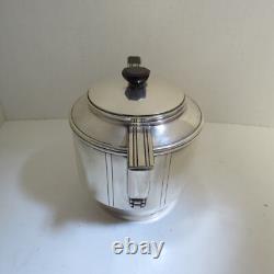 Three Piece French Art Deco Silverplate Coffee Tea Set Pots & Covered Sugar