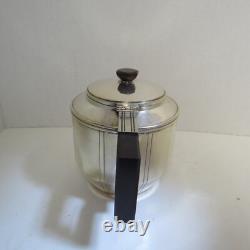 Three Piece French Art Deco Silverplate Coffee Tea Set Pots & Covered Sugar