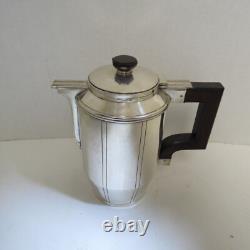 Three Piece French Art Deco Silverplate Coffee Tea Set Pots & Covered Sugar