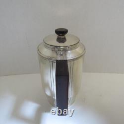 Three Piece French Art Deco Silverplate Coffee Tea Set Pots & Covered Sugar