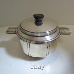 Three Piece French Art Deco Silverplate Coffee Tea Set Pots & Covered Sugar
