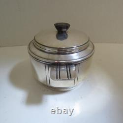 Three Piece French Art Deco Silverplate Coffee Tea Set Pots & Covered Sugar