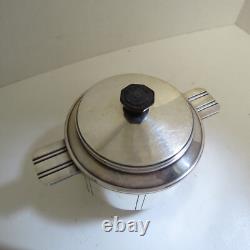 Three Piece French Art Deco Silverplate Coffee Tea Set Pots & Covered Sugar