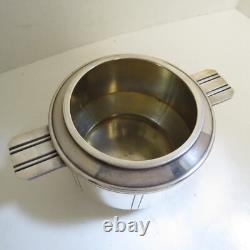 Three Piece French Art Deco Silverplate Coffee Tea Set Pots & Covered Sugar