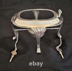 Tilting Kettle Tea Coffee Cocoa Silver Nickle Plate Buckinshire Stand & Burner