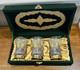 Tom Bohemia Crystal Podstakannik Tea Glass Set With Box Silver/gold-plate Holders