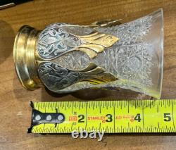 Tom Bohemia Crystal Podstakannik Tea Glass Set with Box Silver/Gold-Plate Holders