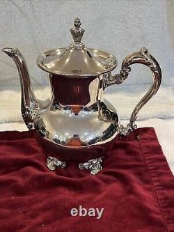 Towel 4 Piece Set Coffee Pot, Tea Pot, Creamer, Sugar Bowl Silver-plate