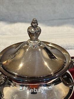 Towel 4 Piece Set Coffee Pot, Tea Pot, Creamer, Sugar Bowl Silver-plate