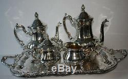 Towle SilverPlate 5 piece Tea / Coffee Service & FB Rogers Tray