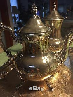 Towle SilverPlate Tea Coffee Creamer Sugar Service Set 5 Pieces Grand Duchess