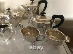 Two 4 Piece Silver Plated Tea/coffee Service One On 4 Feet One Flat Bottomed
