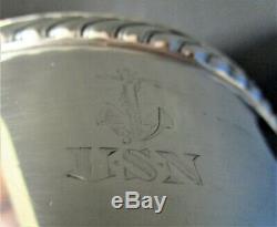 US NAVY Tea Pot Silverplate Fouled Anchor USN Ebony Handle Pre World War II