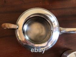Unique Antique 4 Piece Apollo SIlverplate Stackable Tea Set Teapot Sugar Creamer