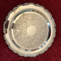 Unique Octagonal Vintage Silver Plated Tea Service Set with Pouring Cradle 5 Pc