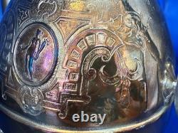 Unique Webster Silver-Plate Egyptian Revival Teapot & Sugar Bowl Horse Finial