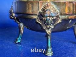 Unique Webster Silver-Plate Egyptian Revival Teapot & Sugar Bowl Horse Finial