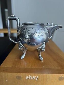 VICTORIAN REED AND BARTON SILVER PLATE TEA SERVICE 4 PIECE 1870's-90's