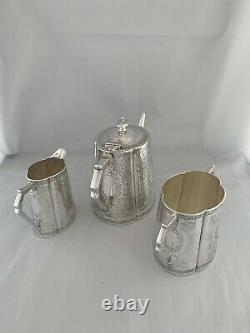 VICTORIAN Silver Plated TEA SET c1885 FENTON BROS Sheffield Antique Tea Pot Set