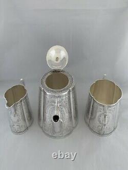 VICTORIAN Silver Plated TEA SET c1885 FENTON BROS Sheffield Antique Tea Pot Set