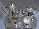 Viners Silver Plate Tea /coffee Set W Serving Tray Vintage Serveware