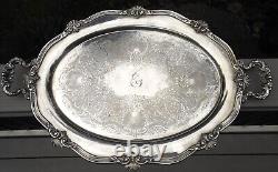 VINTAGE 5 Piece Reed & Barton REGENT 5600 Silver Plated Coffee Tea Set & Tray