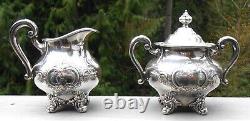 VINTAGE 5 Piece Reed & Barton REGENT 5600 Silver Plated Coffee Tea Set & Tray