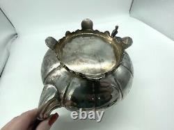 VINTAGE BENEDICT SILVER EP Copper Blk Wood Handle TEA POT COFFEE POT Set Of 2