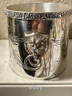 VINTAGE International Silver Co Silverplate Floral Tea Caddy and Plate