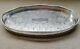 Vintage Large Silver Plated Chased Footed Gallery Galleried Oval Drinks Tea Tray