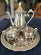 Vintage Leonard Silverplate 5 Pc. Tea Set Teapot, Lidded Sugar, Creamer & Tray
