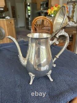 VINTAGE Leonard Silverplate 5 Pc. Tea Set Teapot, Lidded Sugar, Creamer & Tray