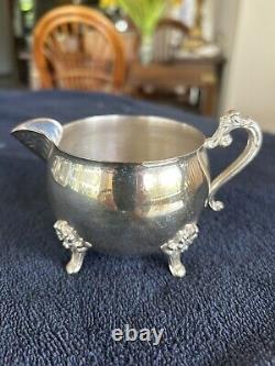 VINTAGE Leonard Silverplate 5 Pc. Tea Set Teapot, Lidded Sugar, Creamer & Tray
