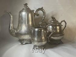 VINTAGE Rare K&M EAGLE FINIAL Silver Plate Tea Coffee Set 4620