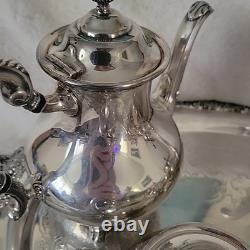 VINTAGE Reed & Barton Silver Plated Tea&Coffee Set With Towle Siver Plate Tray