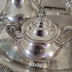VINTAGE Reed & Barton Silver Plated Tea&Coffee Set With Towle Siver Plate Tray